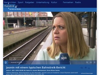 Bild zum Artikel: Jasmin mit einem typischen Bahnstreik-Bericht