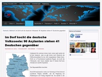 Bild zum Artikel: Im Dorf kocht die deutsche Volksseele: 90 Asylanten stehen 41 Deutschen gegenüber