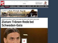 Bild zum Artikel: Ibrahimovic: Tränen-Rede bei Schweden-Gala Emotionale Dankesrede von Ibrahimovic bei der Wahl zu Schwedens Fußballer des Jahres: Er gedachte verstorbenen Ex-Kollegen und seinem Bruder. »