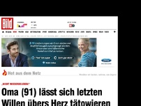 Bild zum Artikel: „Nicht wiederbeleben!“ - Oma (91) lässt sich letzten Willen tätowieren