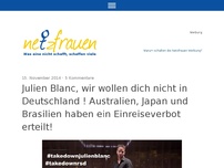Bild zum Artikel: Julien Blanc, wir wollen dich nicht in Deutschland ! Australien, Japan und Brasilien haben ein Einreiseverbot erteilt!