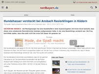Bild zum Artikel: Hundehasser versteckt bei Ansbach Rasierklingen in Ködern