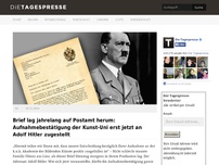 Bild zum Artikel: Brief lag jahrelang auf Postamt herum: Aufnahmebestätigung der Kunst-Uni erst jetzt an Adolf Hitler zugestellt