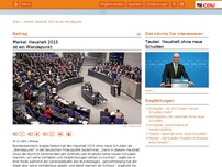 Bild zum Artikel: Merkel: Haushalt 2015 ist ein Wendepunkt