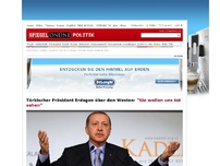 Bild zum Artikel: Türkischer Präsident Erdogan über den Westen: 'Sie wollen uns tot sehen'