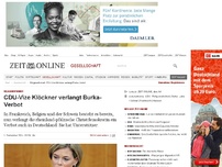 Bild zum Artikel: Religionsfreiheit: 
			  CDU-Vize Klöckner fordert Burka-Verbot