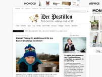 Bild zum Artikel: Kleiner Timmy (9) endlich auch für Ice Bucket Challenge nominiert