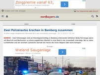 Bild zum Artikel: Zwei Polizeiautos krachen in Bamberg zusammen