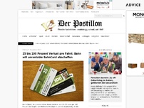 Bild zum Artikel: 25 bis 100 Prozent Verlust pro Fahrt: Bahn will unrentable BahnCard abschaffen