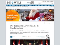 Bild zum Artikel: Erdogans Plan: Die Türkei will als Großmacht die Muslime einen