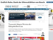 Bild zum Artikel: Friedensbewegung: Tausende klagen Westen der Kriegstreiberei an