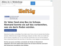 Bild zum Artikel: Ihr Vater fand eine Box im Schnee. Niemand konnte sie auf das vorbereiten was sie darin finden...