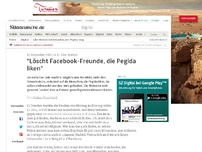 Bild zum Artikel: Like-Button: 'Löscht Facebook-Freunde, die Pegida liken'