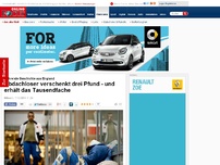 Bild zum Artikel: Rührende Geschichte aus England - Obdachloser schenkt Studentin drei Pfund für ein Taxi – und erhält Tausende zurück