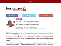 Bild zum Artikel: CETA: Nie dagewesene Konzernklagewelle droht