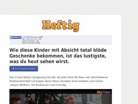 Bild zum Artikel: Wie diese Kinder mit Absicht total blöde Geschenke bekommen, ist das lustigste, was du heut...