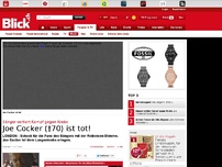 Bild zum Artikel: Sänger verliert Kampf gegen Krebs: Joe Cocker (†70) ist tot!