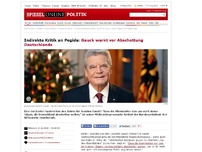 Bild zum Artikel: Indirekte Kritik an Pegida: Gauck warnt vor Abschottung Deutschlands