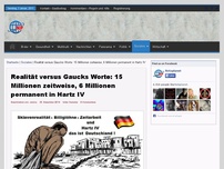 Bild zum Artikel: Realität versus Gaucks Worte: 15 Millionen zeitweise, 6 Millionen permanent in Hartz IV