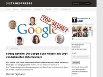 Bild zum Artikel: Streng geheim: Die Google Such-History aus 2014 von bekannten Österreichern