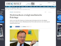 Bild zum Artikel: Staatsvertrag: Niedersachsen erwägt muslimische Feiertage