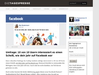 Bild zum Artikel: Umfrage: 10 von 10 Usern interessiert es einen Scheiß, wie dein Jahr auf Facebook war