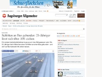 Bild zum Artikel: München : Schlitten an Bus gebunden: 21-Jähriger lässt sich über A96 ziehen