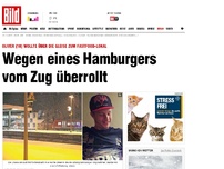 Bild zum Artikel: Vom Zug überrollt - Wegen eines Hamburgers
