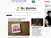 Bild zum Artikel: Das war 2014: Der einzige garantiert vollständige Jahresrückblick