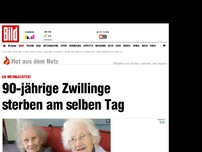 Bild zum Artikel: An Weihnachten! - 90-jährige Zwillinge sterben am selben Tag