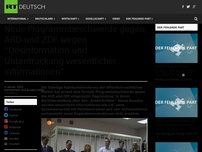 Bild zum Artikel: Neue Programmbeschwerde gegen ARD und ZDF wegen “Desinformation und Unterdrückung wesentlicher Informationen“