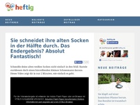 Bild zum Artikel: Sie schneidet ihre alten Socken in der Hälfte durch. Das Endergebnis? Absolut Fantastisch!