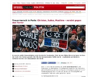 Bild zum Artikel: Trauermarsch in Paris: Christen, Juden, Muslime - vereint gegen den Terror