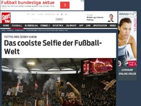 Bild zum Artikel: Das coolste Selfie der Fußball-Welt Roma-Legende Francesco Totti drehte im Derby gegen Lazio richtig auf. Er traf zweimal und zeigte mitten im Spiel eine irre Selfie-Show. »