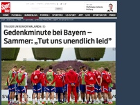 Bild zum Artikel: Gedenkminute bei Bayern – „Tut uns unendlich leid” Trauer um Junior Malanda († ): Der FC Bayern hat in Doha eine Gedenkminute abgehalten. VfL-Fans legten in Wolfsburgs Schals und Kerzen nieder. »