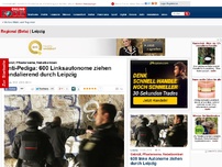 Bild zum Artikel: Gebrüll, Pflasterseine, Nebelbomben - Anti-Pediga: 600 Linksautonome ziehen randalierend durch Leipzig