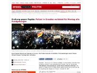 Bild zum Artikel: Drohung gegen Pegida: Polizei in Dresden verbietet für Montag alle Kundgebungen