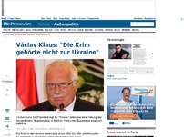 Bild zum Artikel: Václav Klaus: 'Die Krim gehörte nicht zur Ukraine'