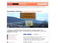 Bild zum Artikel: Ortsschilder in Thüringen: 'Es gibt hier nichts zu wohnen'