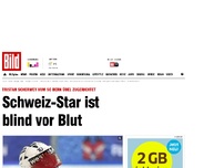 Bild zum Artikel: Eishockey brutal! - Schweiz-Star ist blind vor Blut