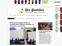 Bild zum Artikel: Kölner Karnevalswagen werden zu neutralen grauen Quadern umgebaut, um niemanden zu provozieren