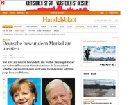 Bild zum Artikel: Umfrage: Deutsche bewundern Merkel am meisten