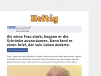 Bild zum Artikel: Als seine Frau starb, begann er die Schränke auszuräumen. Dann fand er einen Brief, der sein...