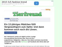 Bild zum Artikel: Ein 12-jähriges Mädchen fällt Vergewaltigern zum Opfer. Und dann kommen auch noch die Löwen.