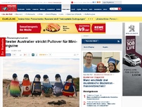 Bild zum Artikel: Von Ölkatastrophe bedroht - Ältester Australier strickt Pullover für Mini-Pinguine