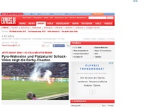Bild zum Artikel: Chaoten stören Derby in Mönchengladbach - Pyro-Wahnsinn und Platzsturm! Jetzt droht dem 1. FC Köln mächtig Ärger