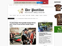 Bild zum Artikel: Trunksüchtiger Pirat genießt einzige Zeit im Jahr, in der er sich auf der Straße zeigen kann