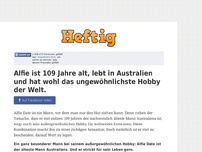 Bild zum Artikel: Alfie ist 109 Jahre alt, lebt in Australien und hat wohl das ungewöhnlichste Hobby der Welt.