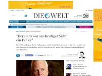 Bild zum Artikel: Barry Eichengreen: 'Der Euro war aus heutiger Sicht ein Fehler'