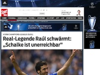 Bild zum Artikel: Real-Legende Raúl schwärmt: „Schalke ist unerreichbar” Raúl hat vor dem Champions-League-Duell seiner ehemaligen Vereine Schalke 04 und Real Madrid den Revierfans eine Liebeserklärung gemacht. »